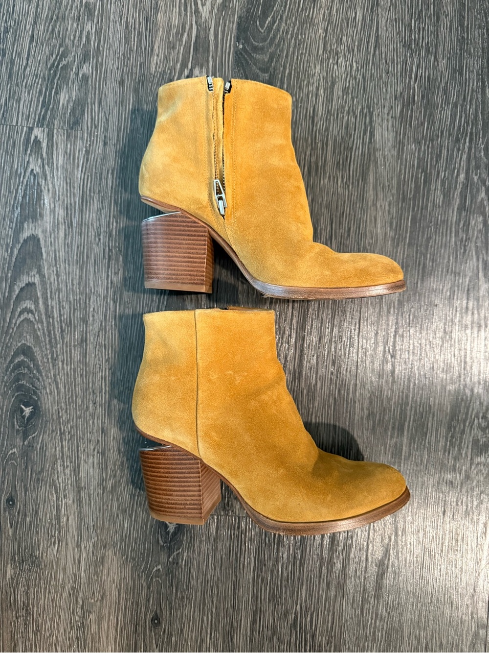 Alexander Wang Mustard Yellow Suede Ankle Booties